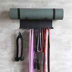Resistance Bands Rack Wall Mount Home Gym Equipment Storage Rack for Resistance Bands, Jump Ropes, Yoga Mat, Foam Roller, Chains, 16.5", Black - Image 4