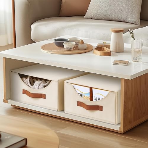 Homsorout Large Closet Storage Bins with Drawer, Fabric Bins for Organization, Collapsible Storage Drawers Organizer for Bedroom, Living Room, 8 Pack, Beige - Image 2