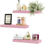Sorbus 16 Inch Floating Shelves for Wall (3 Pack, Pink) - Image 7