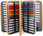 Vomgomfom 300 Slots Marker Case 4-Layer PU Leather, Handle, Yellow Flower - Image 6
