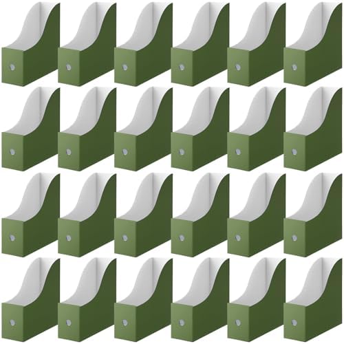 Thenshop 24 Pcs Magazine Files Cardboard Holders,Classic,Dark Green by Thenshop