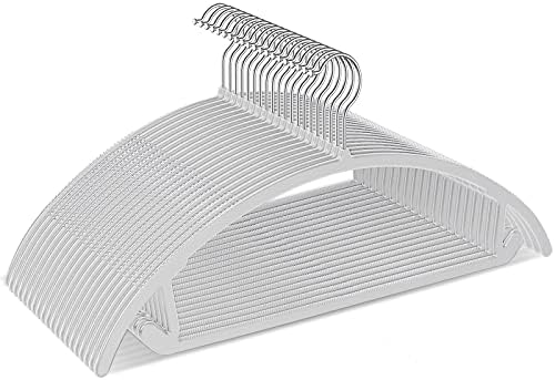 TIMMY 50 Pack No-Bump Plastic Clothes Hangers, Gray, Non-Slip, Space-Saving by TIMMY