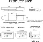 Pull Out Ironing Board,180° Rotatable Ironing Board,Pull Out Ironing Board for Sliding Drawer,with Heat Resistant Cover,Cabinet Mount,Load 20 Kg(Color2) - Image 2