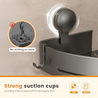 Triangular Corner Shower Caddy 2-Pack with Suction Cups and Hooks - Image 3