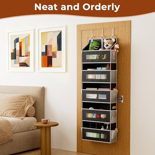 2 Pack 5 Tier Over the Door Organizer for Bathroom, Bedroom, Pantry, Black - Image 5