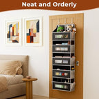 2 Pack 5 Tier Over the Door Organizer for Bathroom, Bedroom, Pantry, Black - Image 5