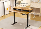 Claiks Standing Desk with Drawers & Monitor Shelf, 48" Rustic Brown - Image 3