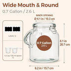ComSaf Glass Pantry Jars with Airtight Lids 0.7 Gallon 2 Pack Wide Mouth - Image 3