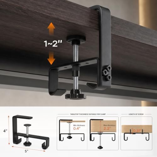 No Drill Under Desk Cable Management Tray, 28 Inch, Black - Image 4