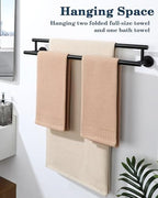 Alise Double Towel Bar Black,20" Towel Rack for Bathroom Wall Mounted - Image 6