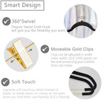 MIZGI Premium Velvet Pants Hangers with Adjustable Clips (Pack of 30) Slim Skirt Hangers- Non Slip Felt Outfit Dress Hangers Black - Gold Hooks,Space Saving Shirt Clothes Hangers - Image 3