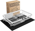 MAJALiS White Expandable Dish Drying Rack Over Sink with Extra Drying Mat by MAJALiS