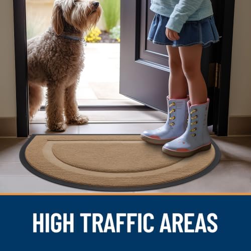 OLANLY Half Circle Front Door Mat Outside 35x23 All-Season Rubber Doormat - Image 7