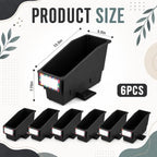 gisgfim 6 Pcs Non-Tip Book Bins with Stabilizer Wings (Black) - Image 2