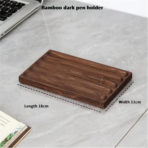 Pen holder Organizer of Office desks,Walnut Desk Pen Stand,Wave Pen Tray Accessory,Teacher Gifts,Suitable for School,Home,Desktop Art Accessories (Walnut, 5 Grid) - Image 4