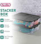 Sterilite Modular Stacker Box with Latching Lid, 40 Quart, 6-Pack - Image 2