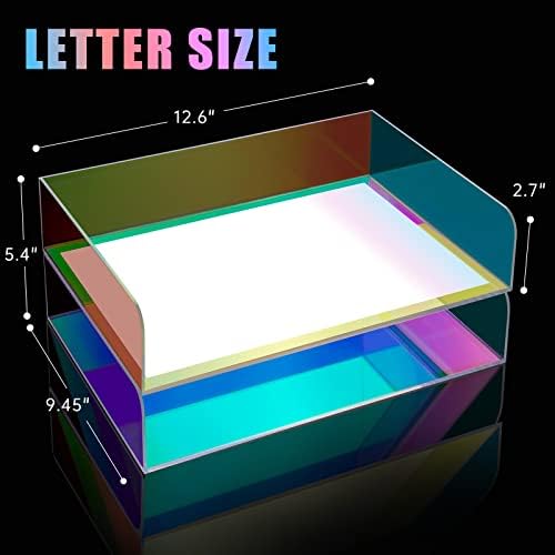 2-Tier Letter Tray Stackable Acrylic Desk Organizer File Holder - Image 6