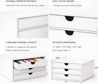 UnionBasic Document Organizer, 3-Drawer File Cabinet Document Storage Box, Office Desktop Filing Organizer, White - Image 4