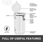 Oggi Clear Canister Set with Clamp Lids (5pc) | Airtight Food Storage Containers - Image 6