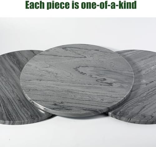 Marble Lazy Susan, 16 in Lazy Susan Turntable Organizer for Cabinet Pantry Kitchen Countertop Fridge Bathroom Makeup Vanity Countertop - Grey - Image 4