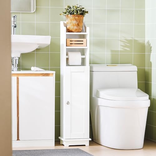 Haotian Toilet Paper Storage Cabinet, 7.8 x 9 x 39 in, White by Haotian