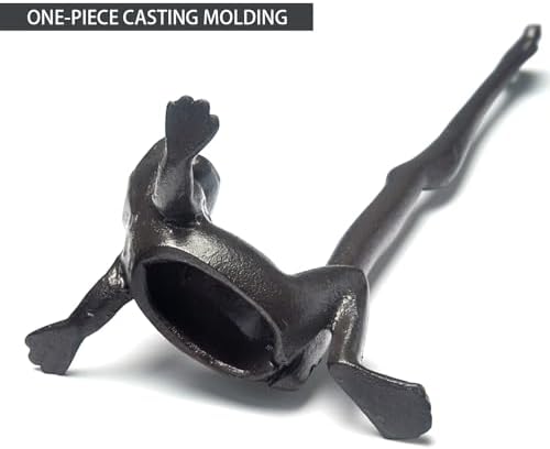 Frog Paper Towel Holder 16.5'' Cast Iron Paper Towel Holder Funny Toilet Paper Holder for The Floor or Counter in The Kitchen or Bathroom Bronze Rustic,Frog - Image 4