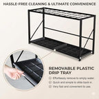 Folding Umbrella Storage Stand Rack Holder Organizer Free Standing Industrial Umbrella Rack for Entryway Home Commercial Office Hotel Entry Hallway Patio Décor with Removable Drip Tray - Image 4
