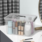 Quickquick 12 Quart Clear Plastic Latching Storage Bin with Handle, 4 Packs - Image 5
