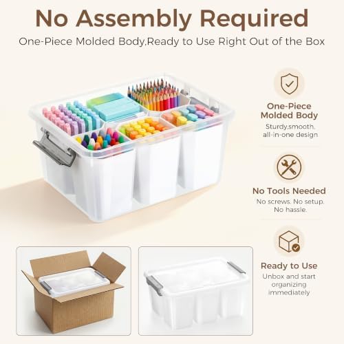 Citylife 17QT Craft Organizers and Storage bins with Lids, Marker Organizer - Image 4