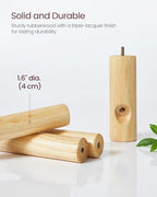VASAGLE Solid Wood Coat Rack, Free Standing, 8 Hooks, 3 Height Options - Image 4