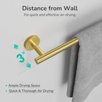 USHOWER Light Gold Bath Towel Bar, 30-Inch Towel Racks for Bathroom - Image 5
