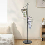 Spiral Freestanding Scarf Display Rack, Iron Black Retail Tie Rack Belt Display, Scarf Holder Scarf Hanger for Clothing Store Bedroom Business - Image 3