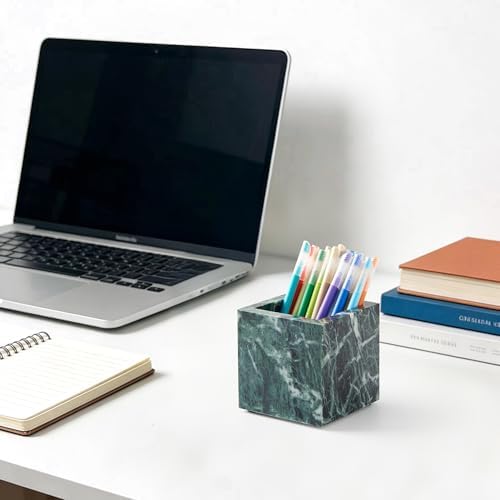 3.93 Inch Square Natural Marble Makeup Brush Holder & Toothbrush Holder - Image 5