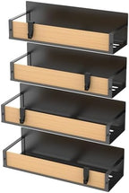 HuggieGems 4 Pack Magnetic Spice Storage Rack Organizer for Refrigerator and Oven, Wood Fridge Organizers and Storage - Image 5