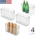 iDesign Tall Plastic Storage Bin with Handles, Set of 4, Clear - Image 2