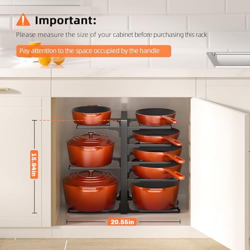 MUDEELA 8-Tier Pots and Pans Organizer under Cabinet, 15.9" H Heavy-duty - Image 3