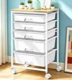 SUNALLY Rolling Carts With 5 Drawers, Storage Drawer Carts for Craft, White by SUNALLY