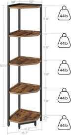 Hzuaneri Corner Shelf Stand 5-Tier Corner Bookshelf Storage Standing Shelf - Image 2
