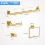 10-Piece Brushed Gold Bathroom Hardware Set Gold Towel Bar Set,Towel Holder/Rack for Bathroom,Stainless Steel Wall-Mounted 23.6 Inch Bathroom Accessories Set - Image 6