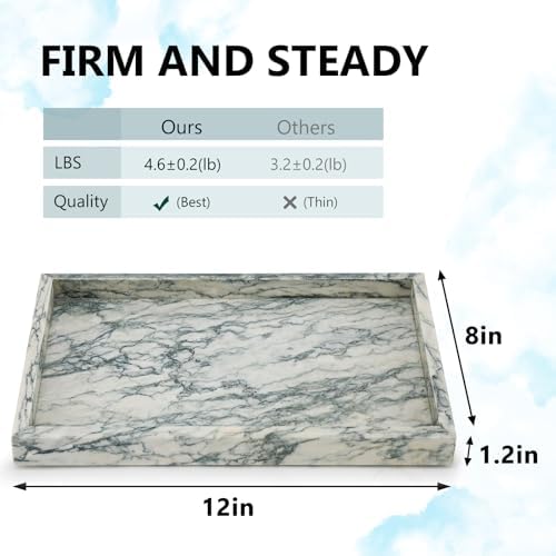 Real Natural Marble Tray for Bathroom, Vanity, Kitchen Counter & Desktop - Image 2