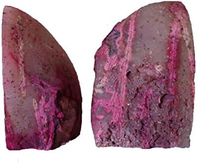 Agate Geode Bookends Heavy Duty Pink Crystal Stone Book Holders Decorative - Image 5