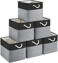 13x15x13 Inch Large Storage Bins with Cotton Rope Handles 6-Pack by HUZNXVY