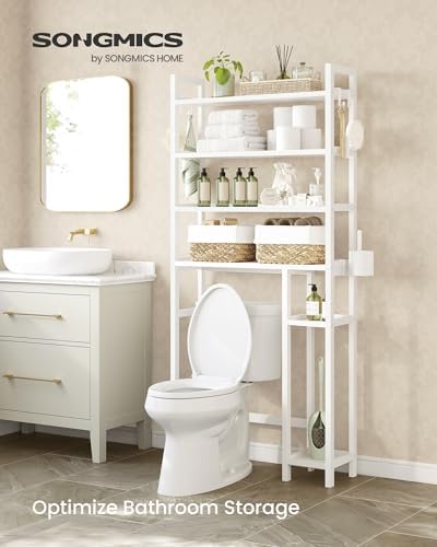 SONGMICS 4-Tier Bamboo Over the Toilet Storage with Adjustable Shelves - Image 3