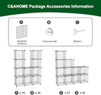 C&AHOME Wire Cube Storage, 12 - Cube Organizer Metal C Grids, Silver Gray - Image 7