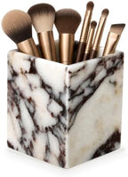 Real Marble Toothbrush Holder, Calacatta Viola Marble Bathroom Organizer by Xosody
