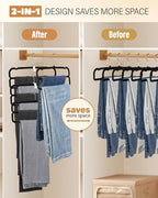 10 Pack Velvet Pants Hangers for Closet Space Saving, Thin Hanger (Black) - Image 2