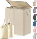 Lifewit Double Laundry Hamper with Lid, Removable Laundry Bags, Beige by Lifewit