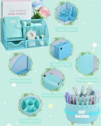 LXEVIHK Green and Blue Desk Accessories 21-Piece Office Supplies Gift Set - Image 2