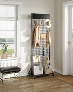 CHOEZON Grid Wall Panel, 2’ x 5.7’ Ft Floor Standing Gridwall Display Rack, Retail Display Stand, with 4 S-Shaped Hooks and 4 Garment Hooks, for Entryway, Study, Kitchen, Outdoors, Black TCJ27BB - Image 2