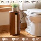 Wooden Toilet Paper Roll Holder, Toilet Paper Stand, Round - Image 3